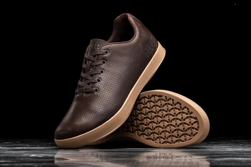 Brown Nobull Brown Leather Men's Trainers | CA Y1396X